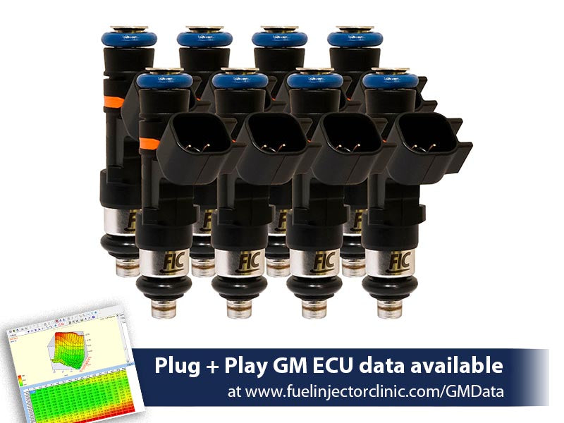 445cc (50 lbs/hr at OE 58 PSI fuel pressure) FIC Fuel  Injector Clinic Injector Set for 4.8/5.3/6.0/6.2 Truck Motors ('07-'13) (High-Z) (is305-0445h)