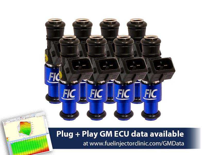 1200cc (130 lbs/hr at OE 58 PSI fuel pressure) FIC Fuel  Injector Clinic Injector Set for 4.8/5.3/6.0 Truck Motors ('99-'06) (High-Z) (is304-1200h)