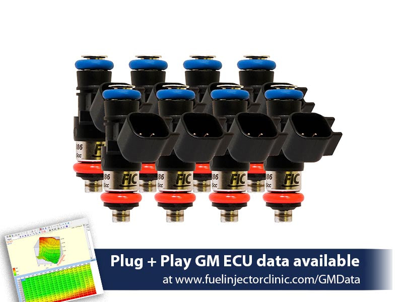 1650cc (180 lbs/hr at OE 58 PSI fuel pressure) FIC Fuel Injector Clinic Injector Set for LS3, LS7, L76, L92, and L99 engines (High-Z) (is303-1650h)